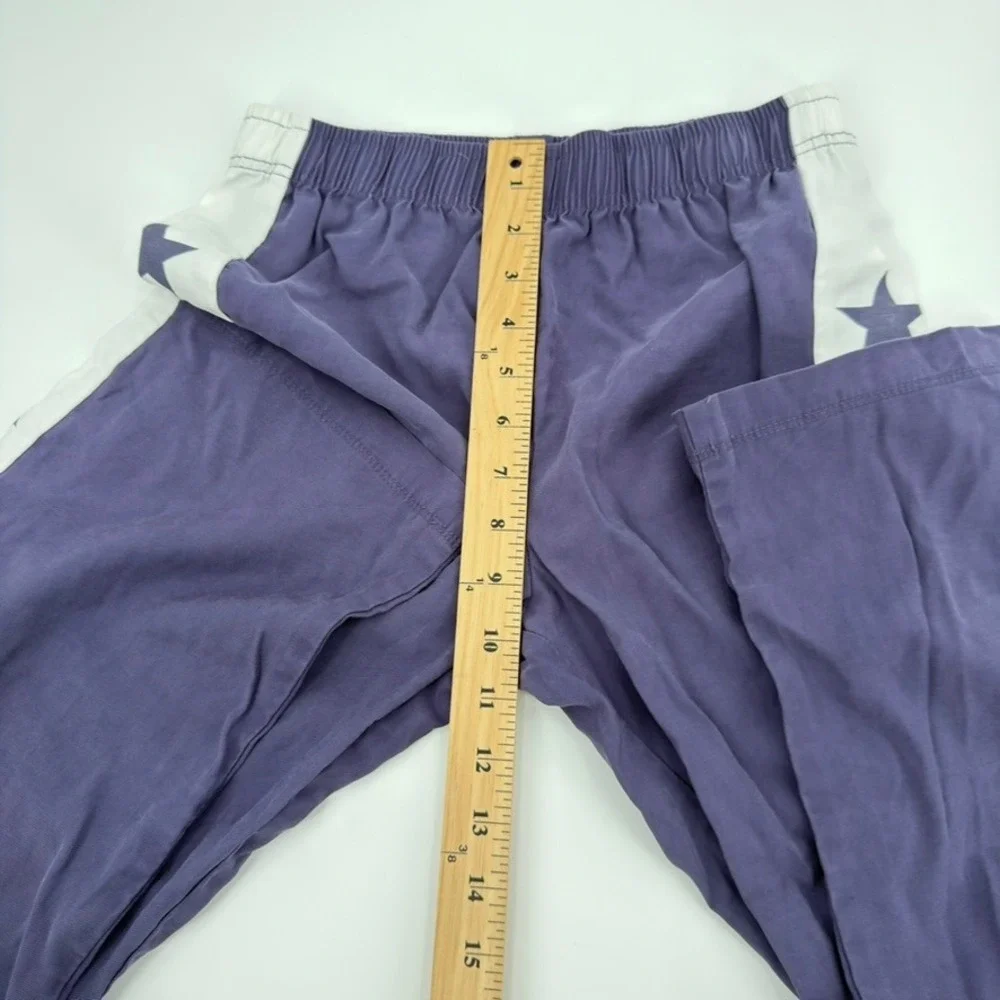 Forever 21 Kids Purple Star Side Stripe Track Pants Size 11/12 Elastic Waist